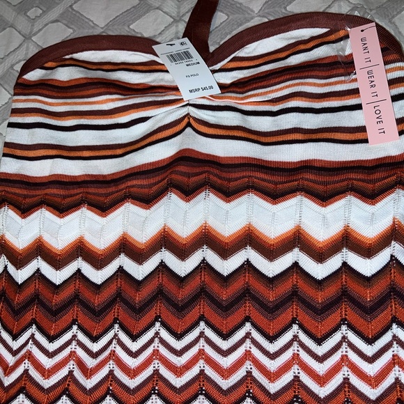 Wave Pattern Mini Halter Dress - Picture 6 of 6